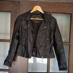 Faux leather motorcycle jacket S